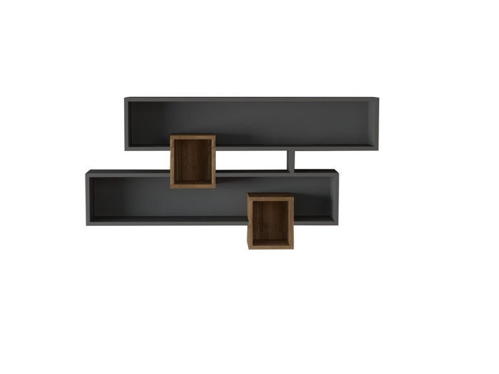 Hanah Home Estantería de Pared Karen - Nogal, Antracita